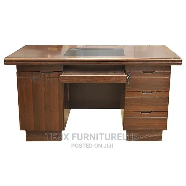 Office/Executive Desk (With Black Desktop/Laptop Surface)