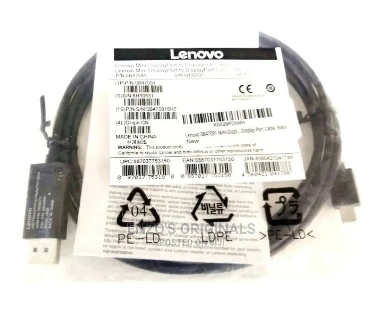 Mini DP to DP Cable Lenovo Brand Original