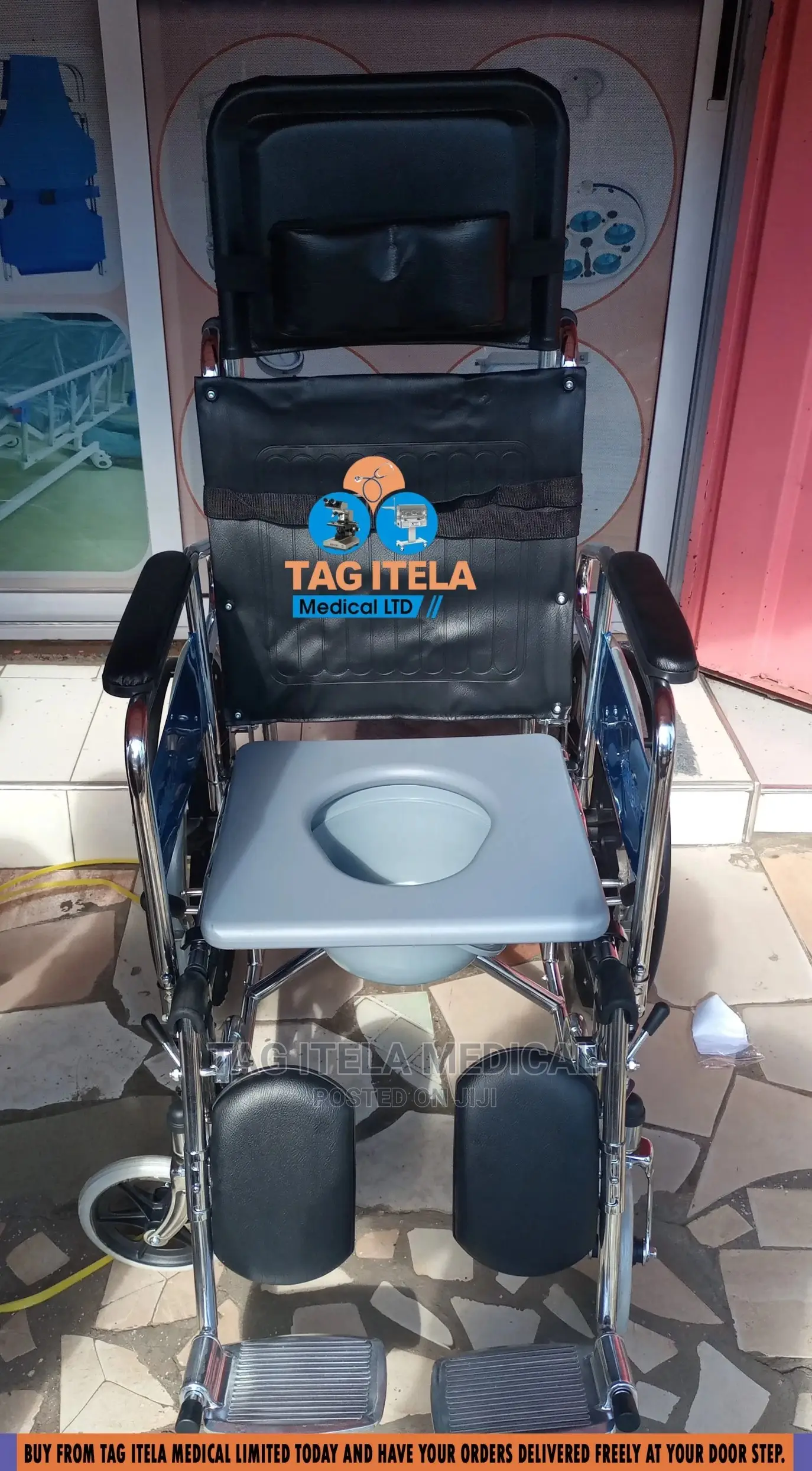 Wheelchair Commode (Adjustable Backrest)