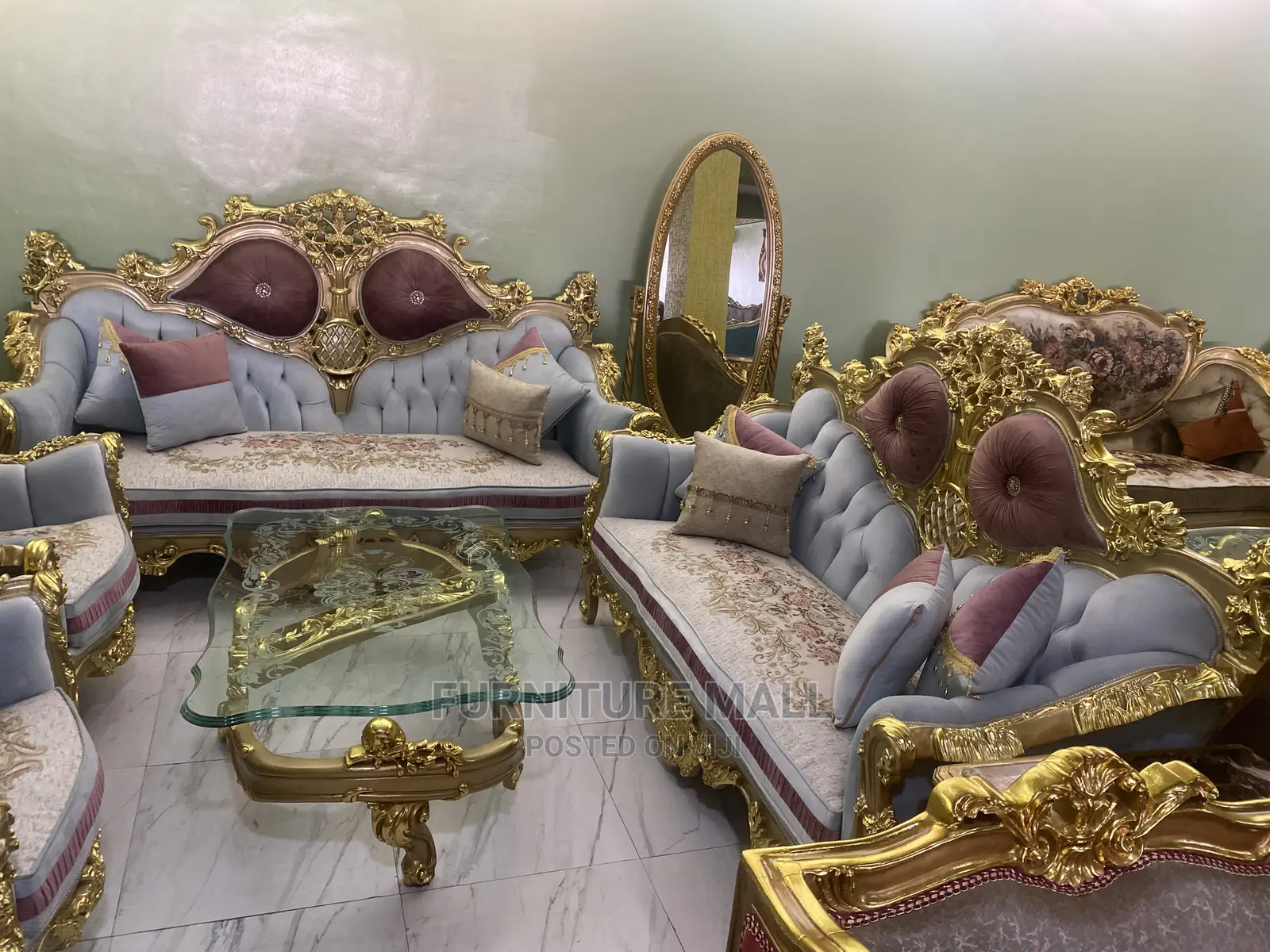 Golden Sofa Set. Free Delivery 