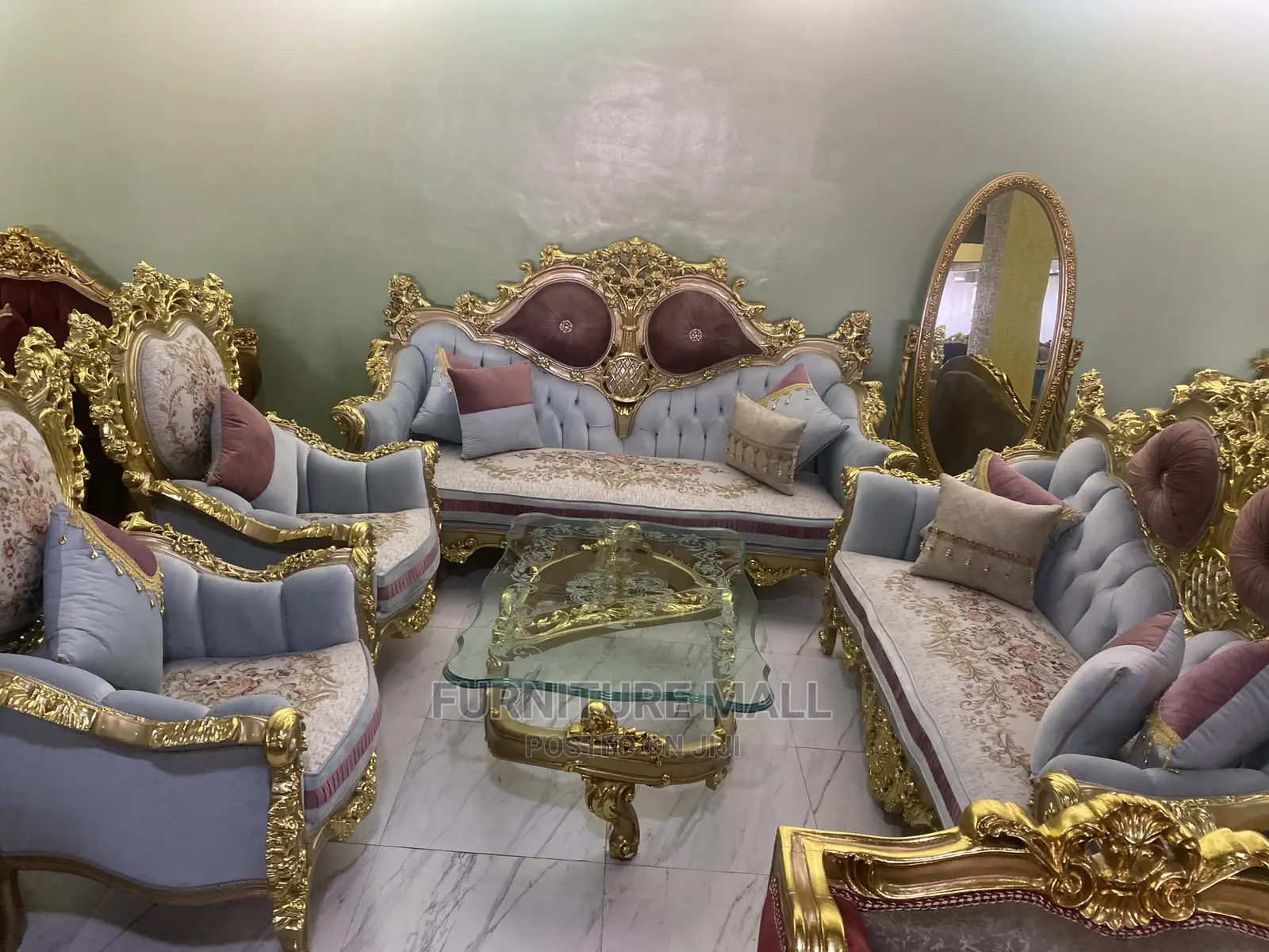 Golden Sofa Set. Free Delivery 