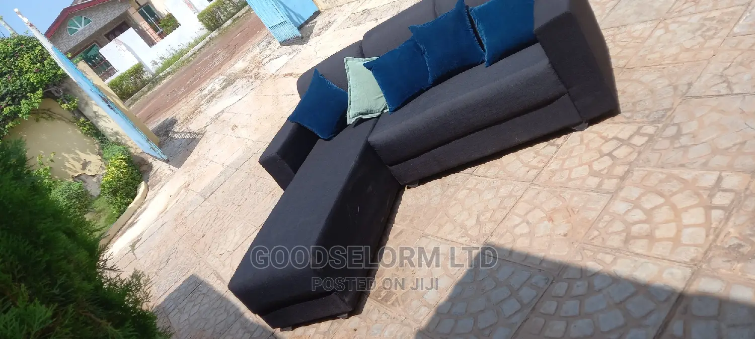 Black L Shape Sofa Plus Free Delivery  
