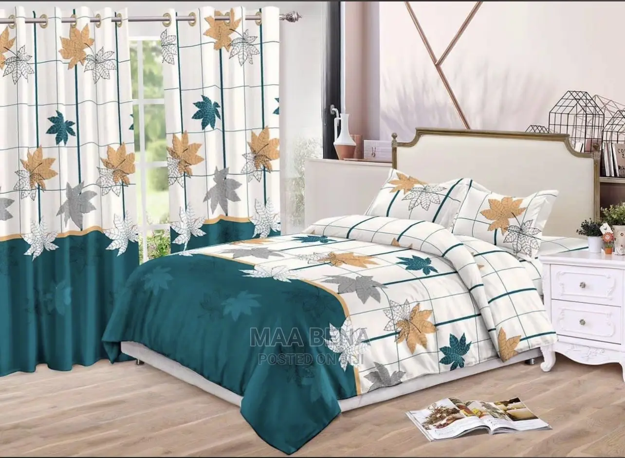 Bedsheet Set With Duvet Cover + Cutains