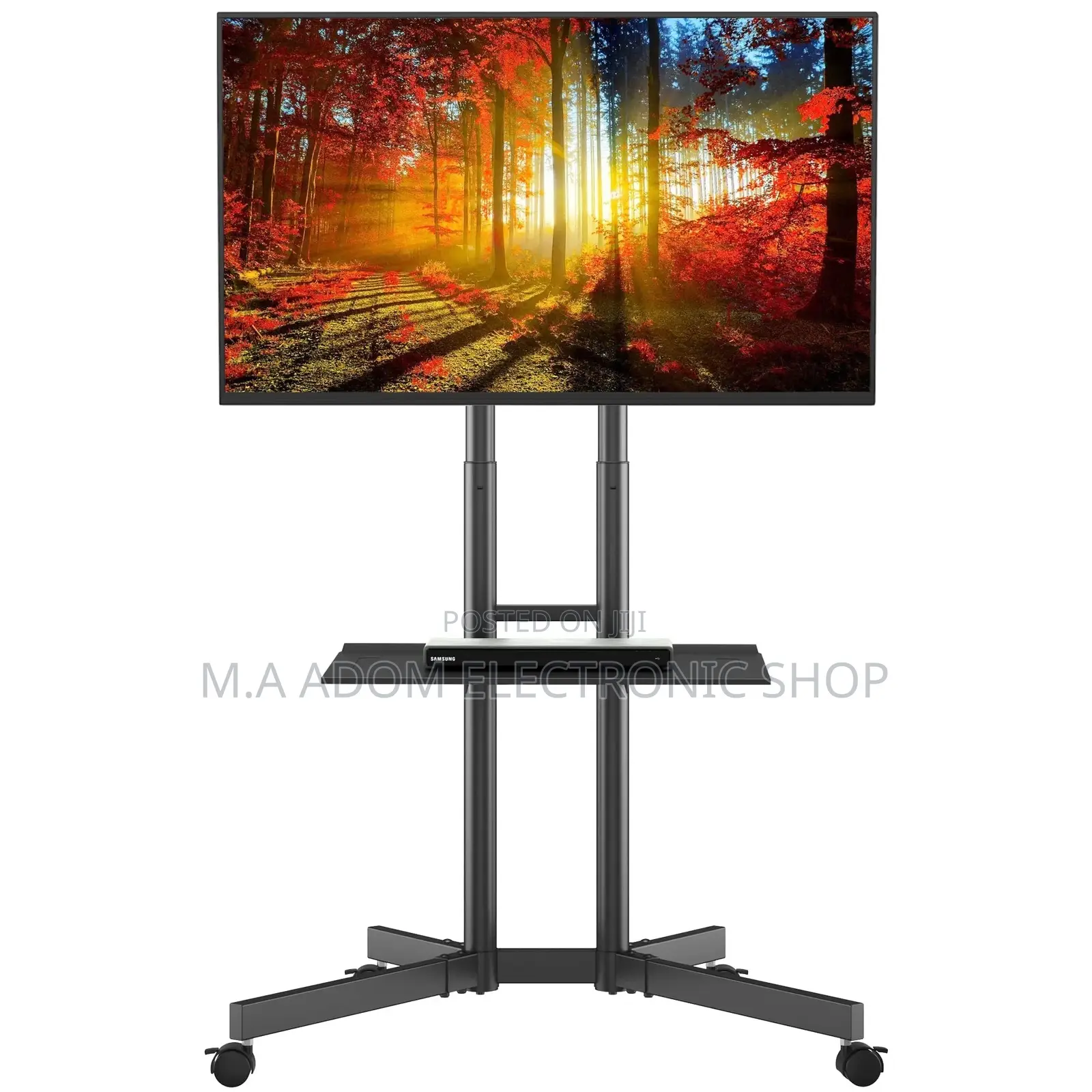 Portable 32”-70” Mobile Tv Cart With Wheels Dvd Shelf