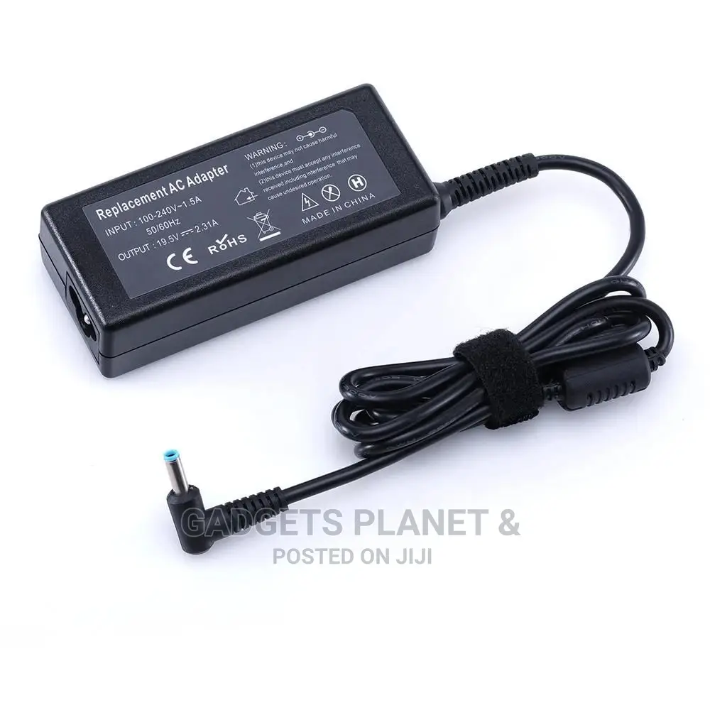 HP Laptop Adapter With Power Cable Small (Blue) Pin 65 Watts