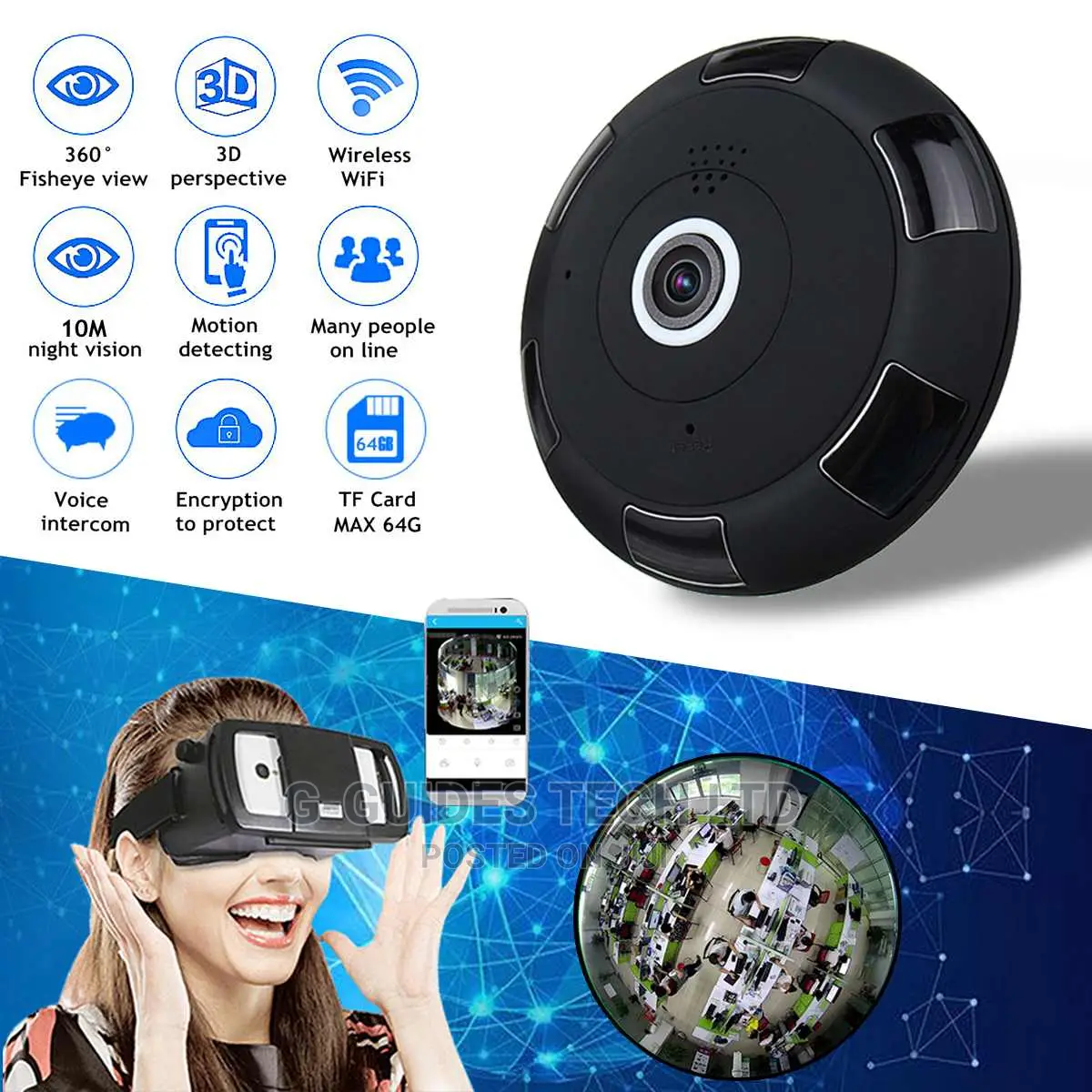 V380 Panoramic Wi-Fi Camera 360 Degree 2mp