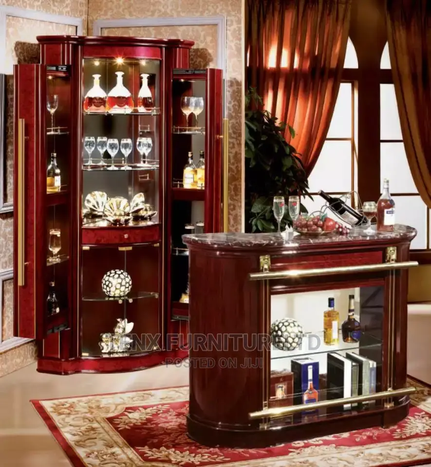 Bar Cabinet Set (Cherry)
