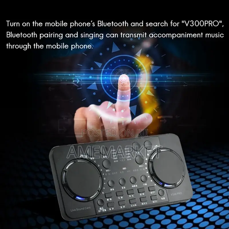 V300 Pro Sound Card Mixer, Bluetooth Noise Reduction
