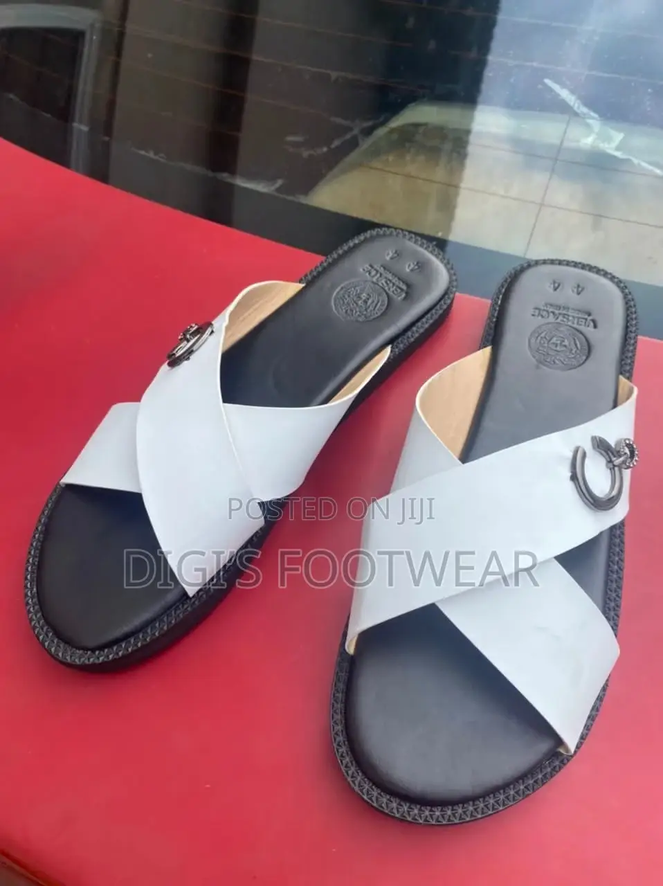 White Crossed Slippers