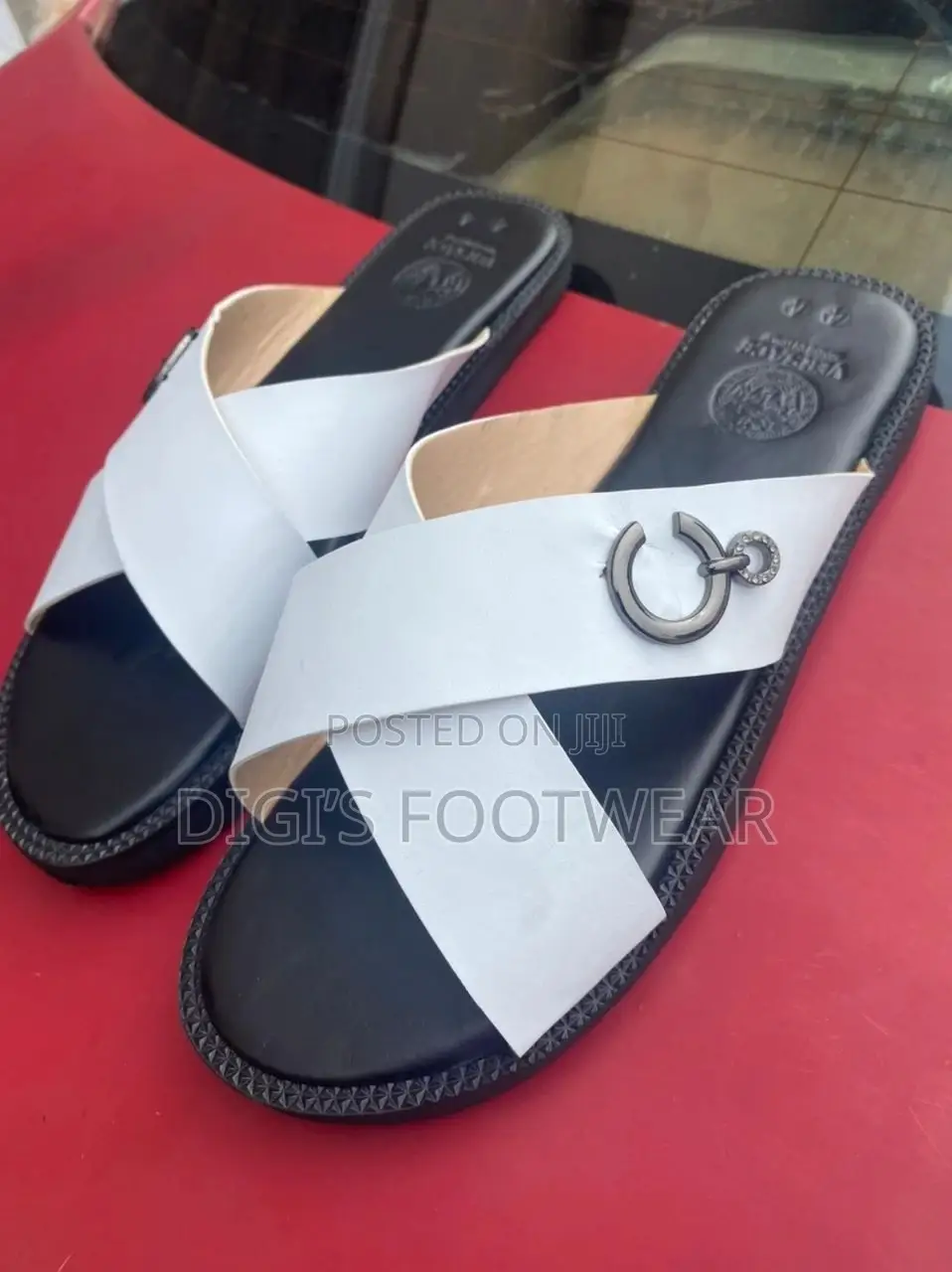 White Crossed Slippers