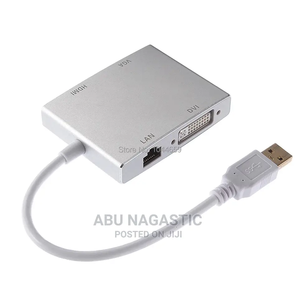 USB 3.0 Hub to 4k Hdmi Vga Dvi Rj45 Adapter Converter