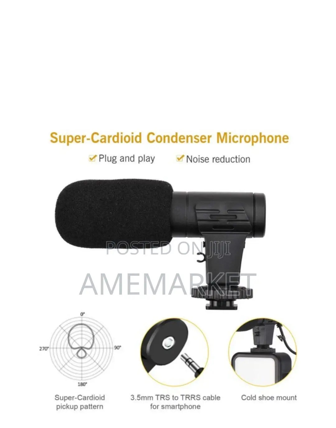 Youtube Vlog Kit Set. Phone Mic Video Light Stand - 5.2feet