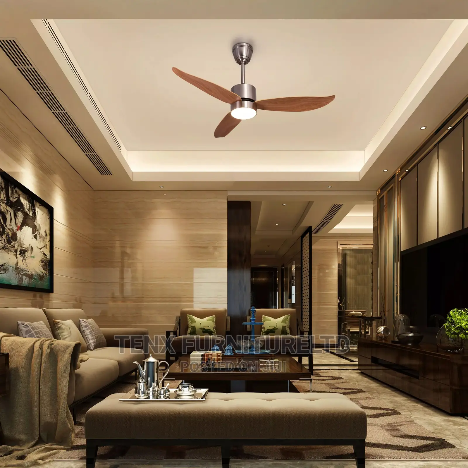 Ceiling Fan (Maple Wood Finish)With Light and Remote