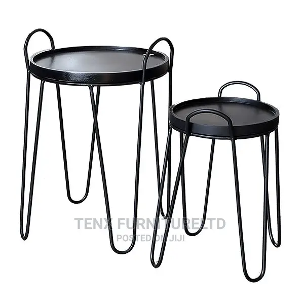 Side Table Rnd With (Handles)Blacko