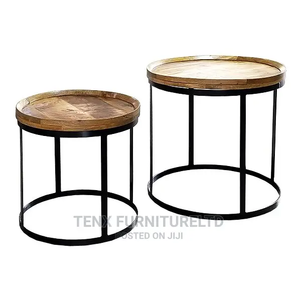 Coffee Table 2pcs Set (Rnd)Wooden and Metal
