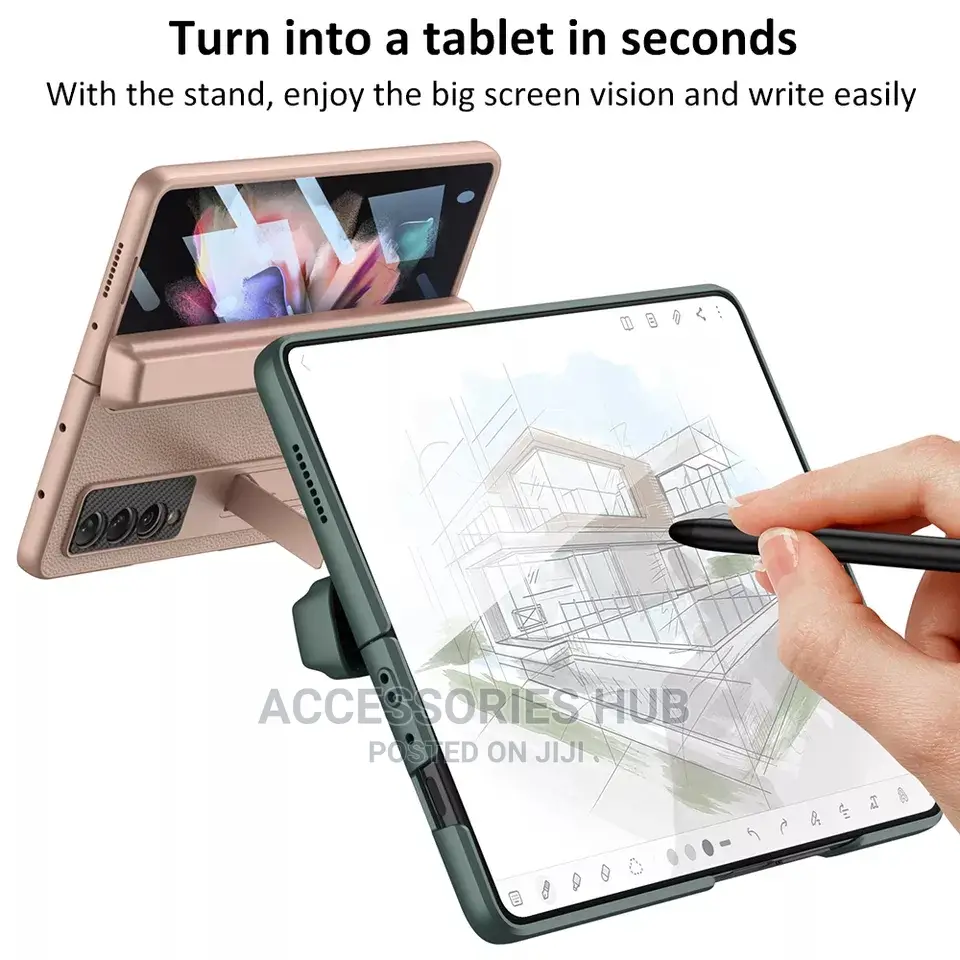 Z Fold 3 Case With Pen Slot and Inbuilt Glass Screen