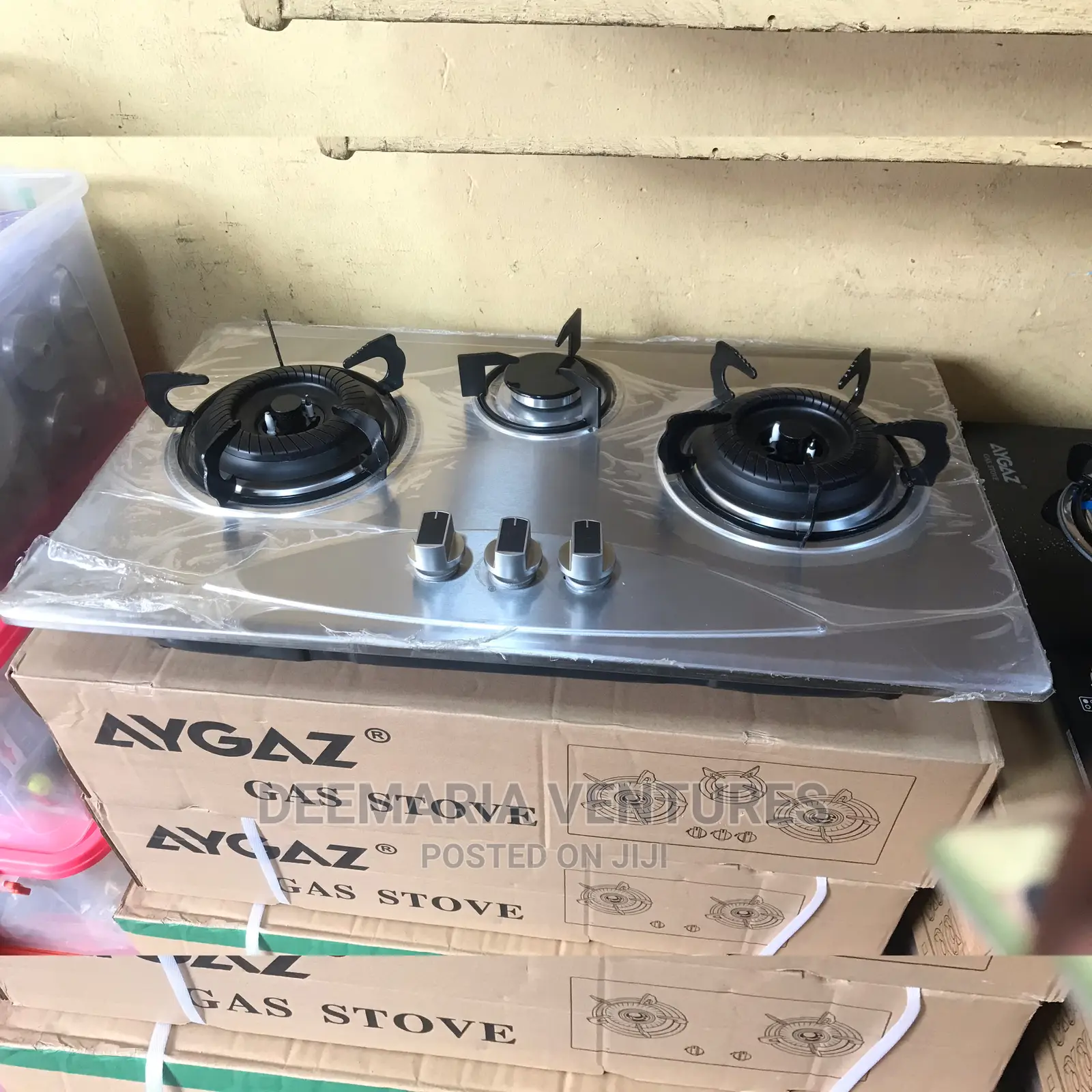 AYGAZ Built In 3 Burner Auto Ignition Stainless Top Gas Hob