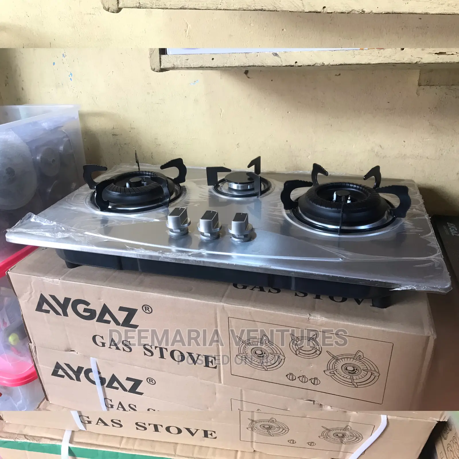 AYGAZ Built In 3 Burner Auto Ignition Stainless Top Gas Hob