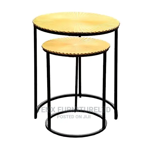 Accent End Table With Strips on Top