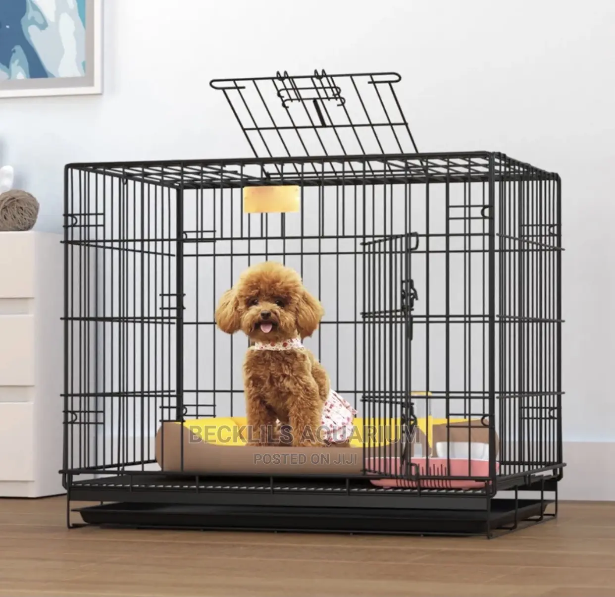 Indoor Metallic Dog Cage