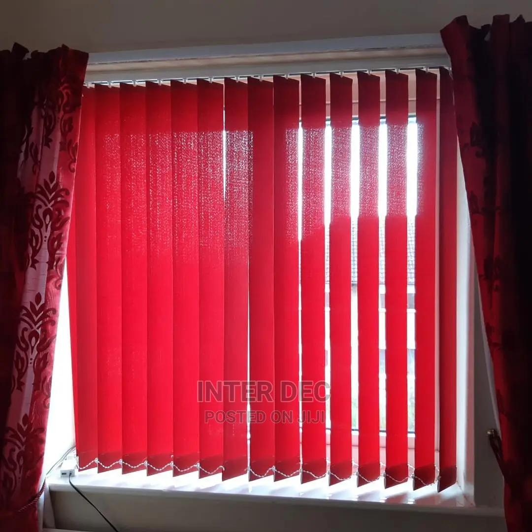 Red Vertical Blinds for Offices