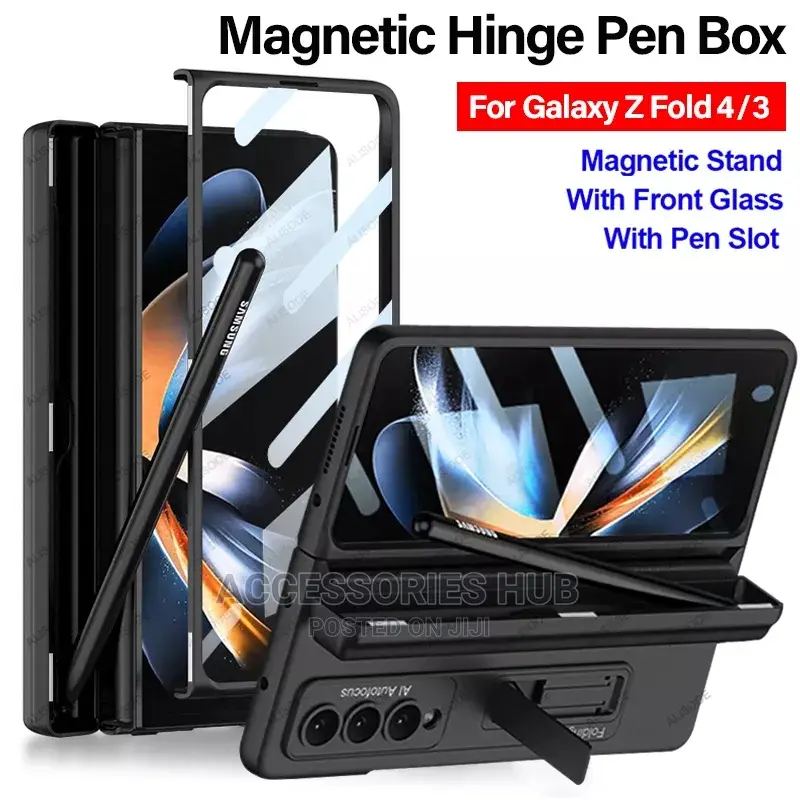 Magnetic Hinge Case Cover for Z Fold 4 With Screen Protector