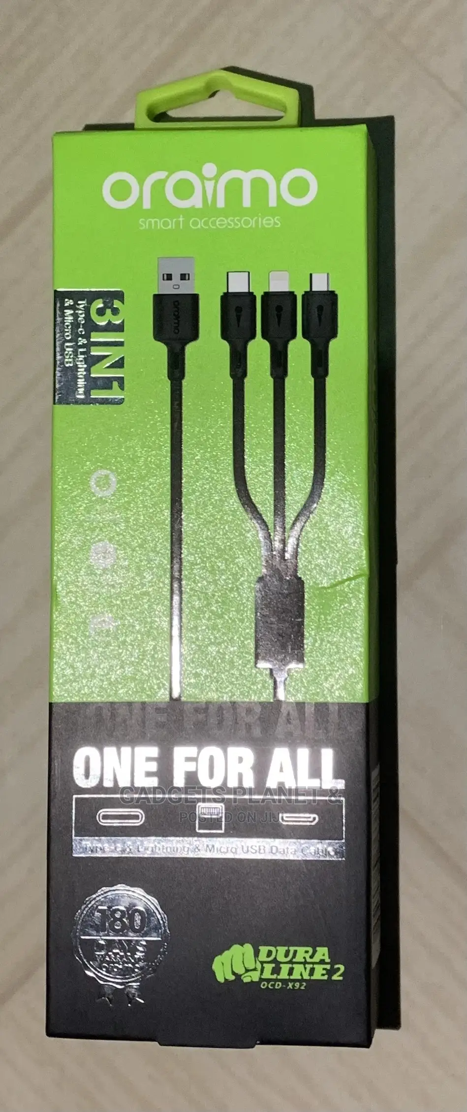 Oraimo 3in1 3a Quick Charge Data Cable Duraline 3/ Ocd-X93