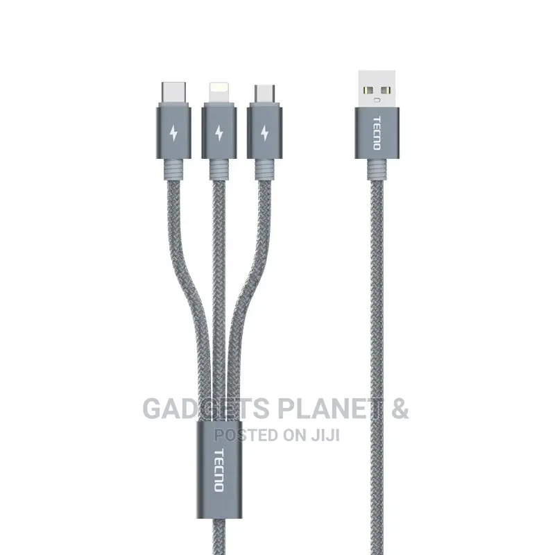 Tecno 3 in 1 Charging Data Cable - 1m