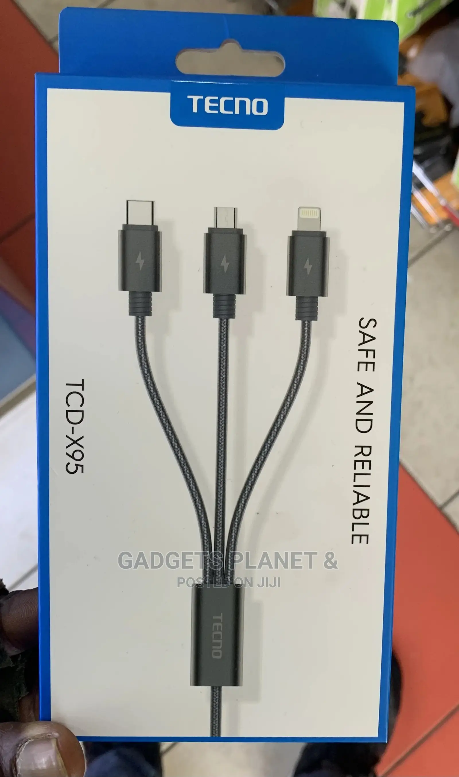 Tecno 3 in 1 Charging Data Cable - 1m