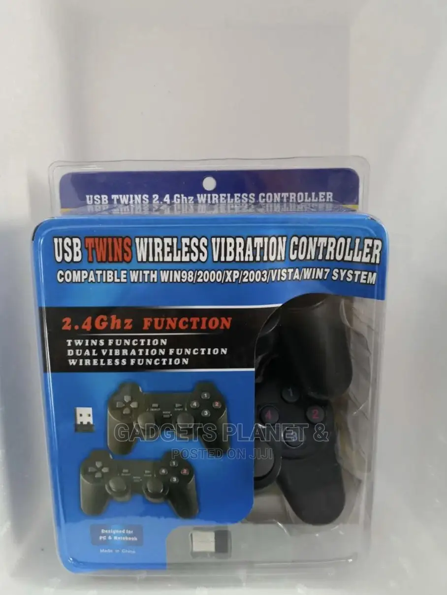 Usb Twin Wireless Vibration Controllers - Black