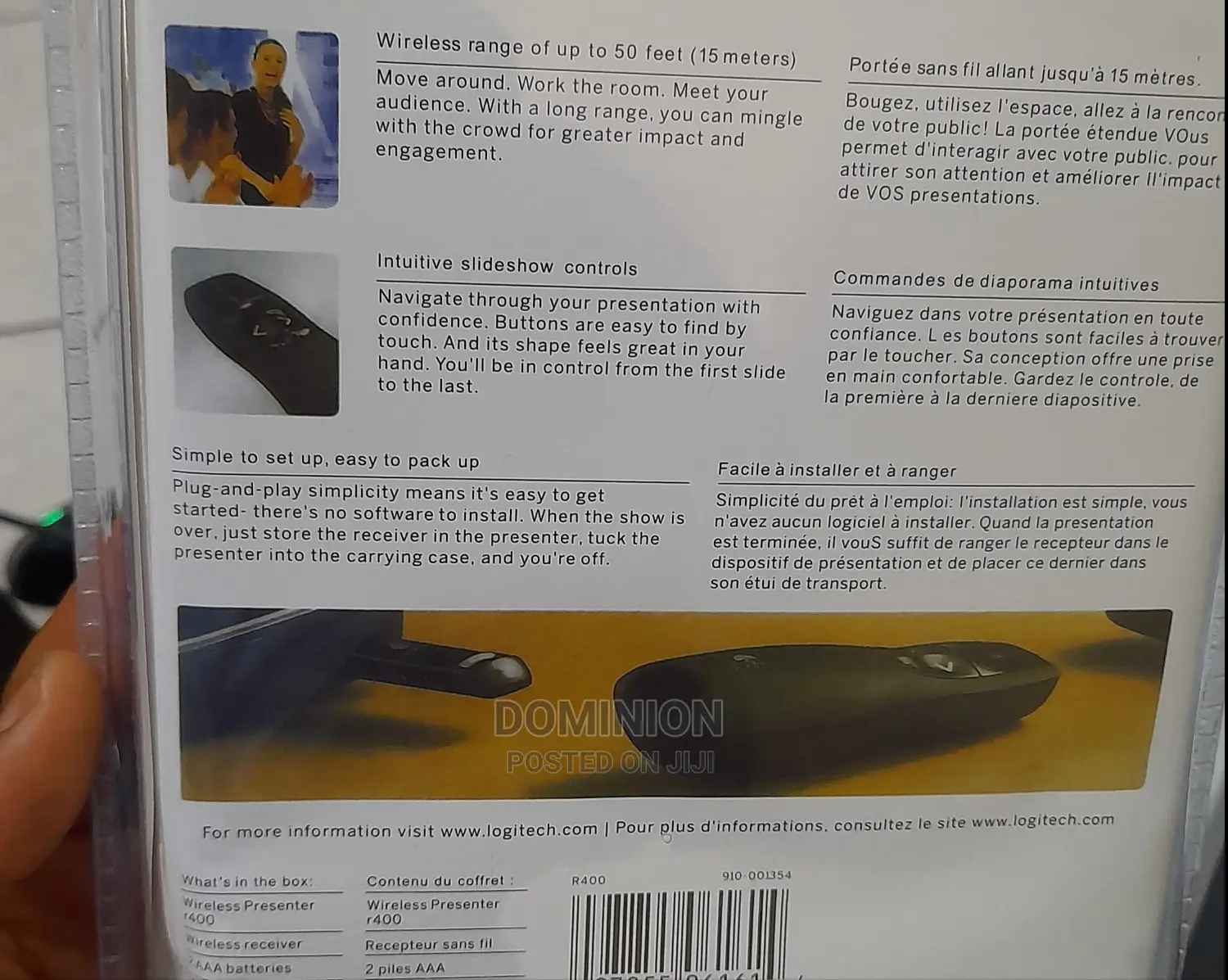 Logitech R400 Wireless Presenter 50ft/15m Original