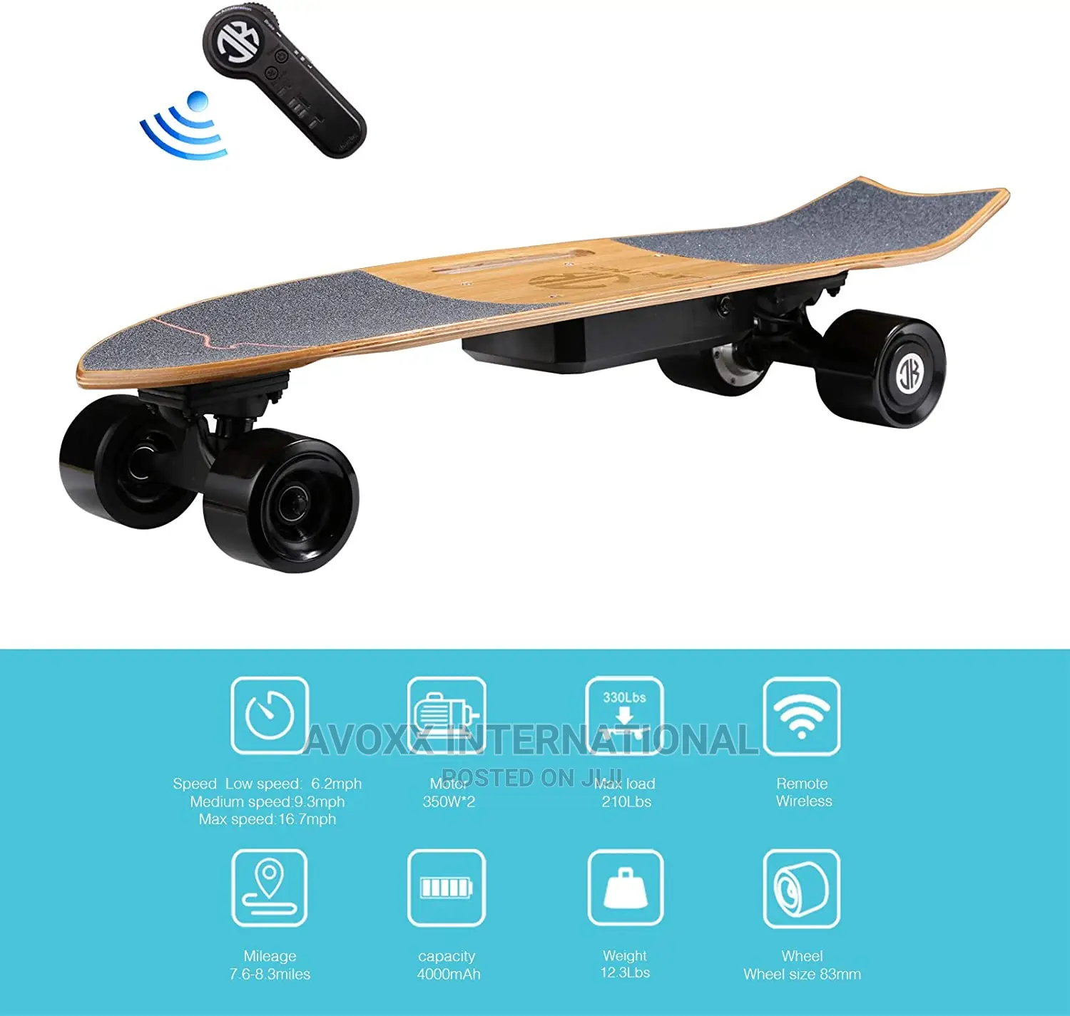 JKING H2B Belt Drive Longboard Electric Skateboard 28km/H