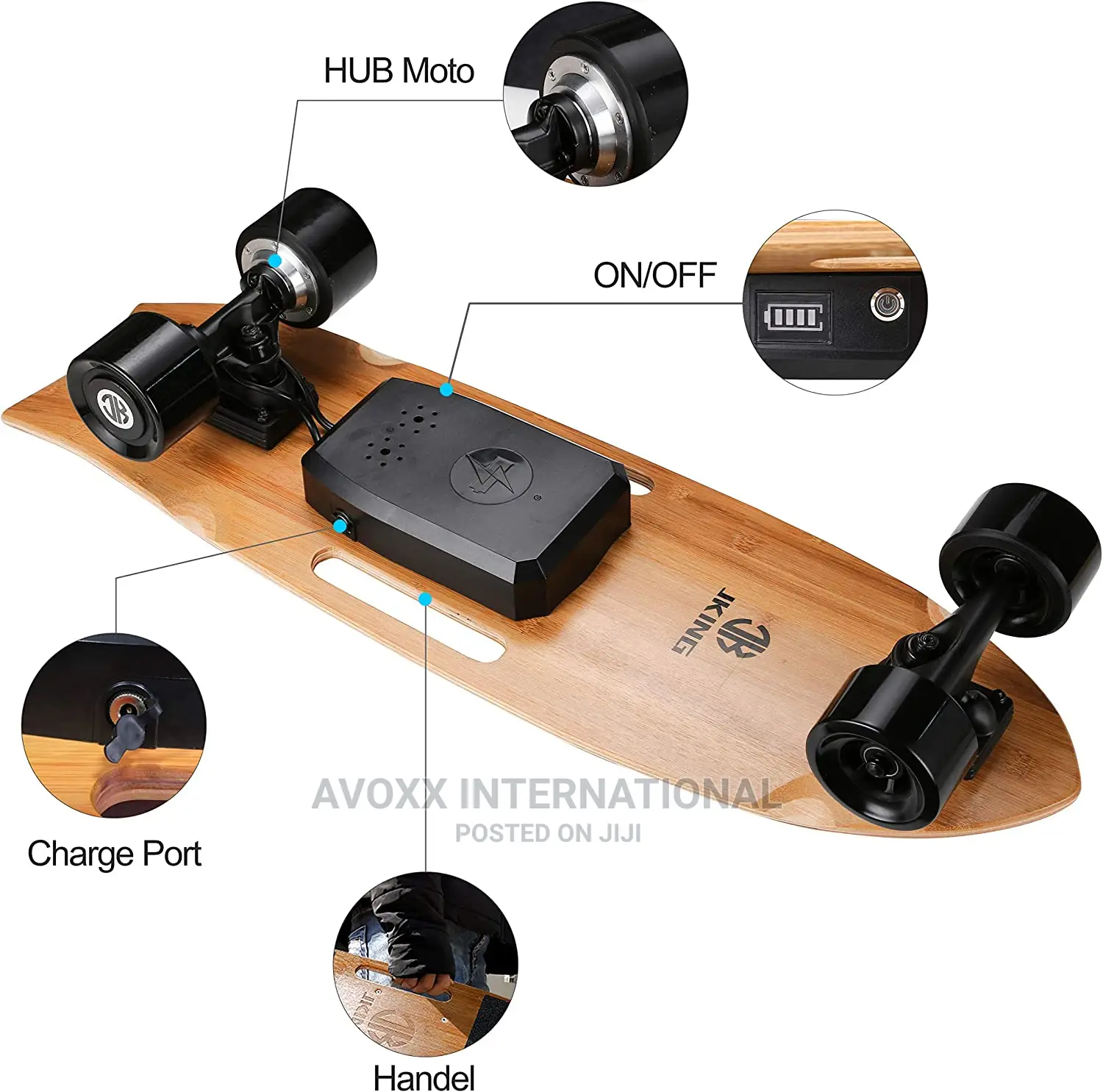 JKING H2B Belt Drive Longboard Electric Skateboard 28km/H