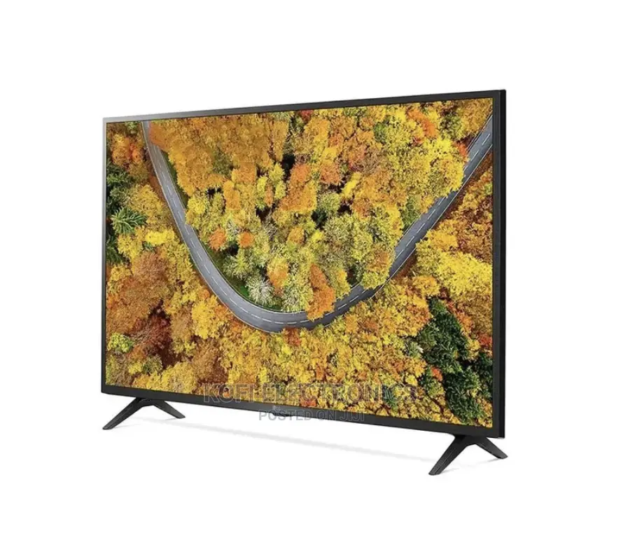 A Black Thinq Ai LG Uhd 4K TV 55 Inch Up75 Series 4K Active