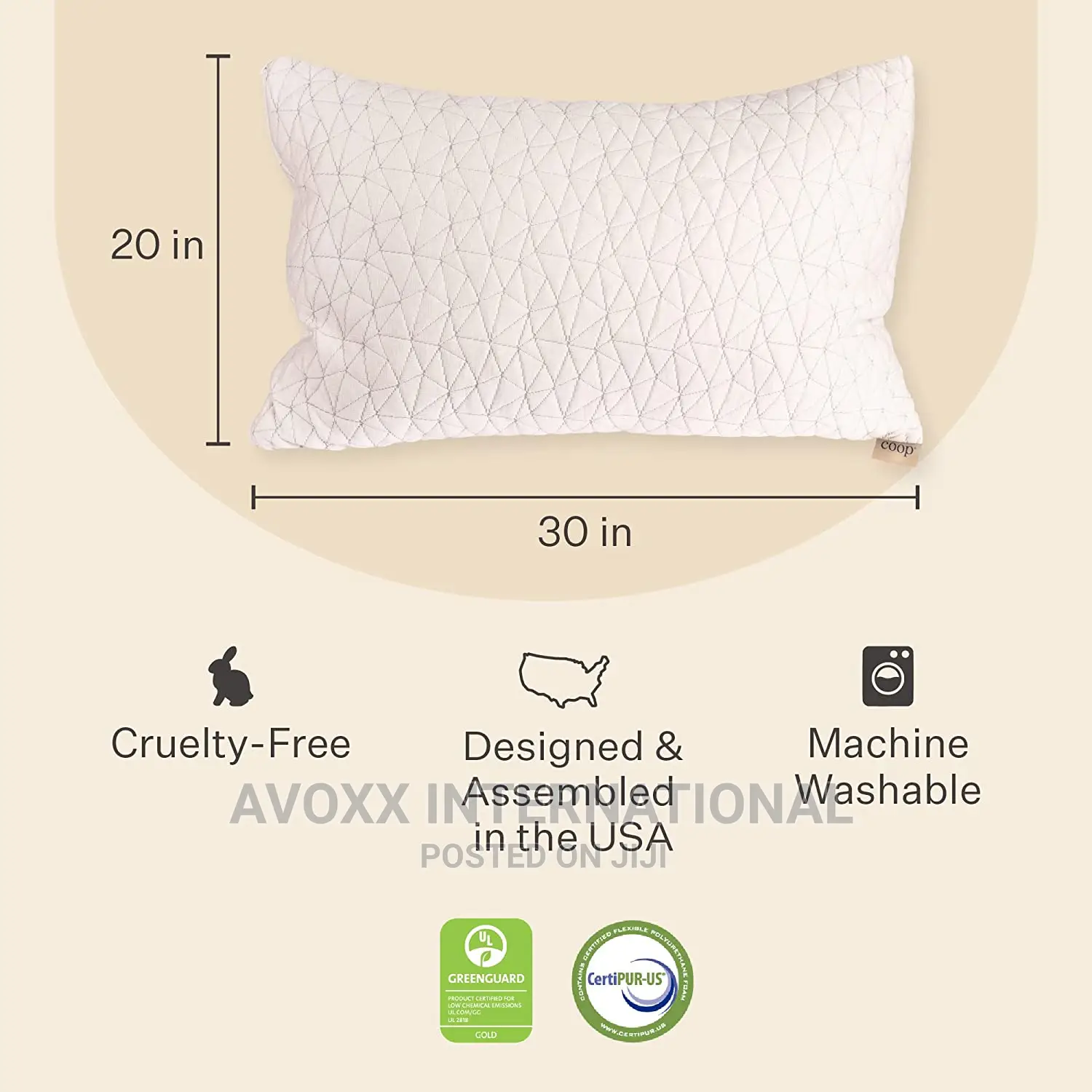 COOP Home Goods Lumbar Pillow Bamboo Charcoal Infused Foam