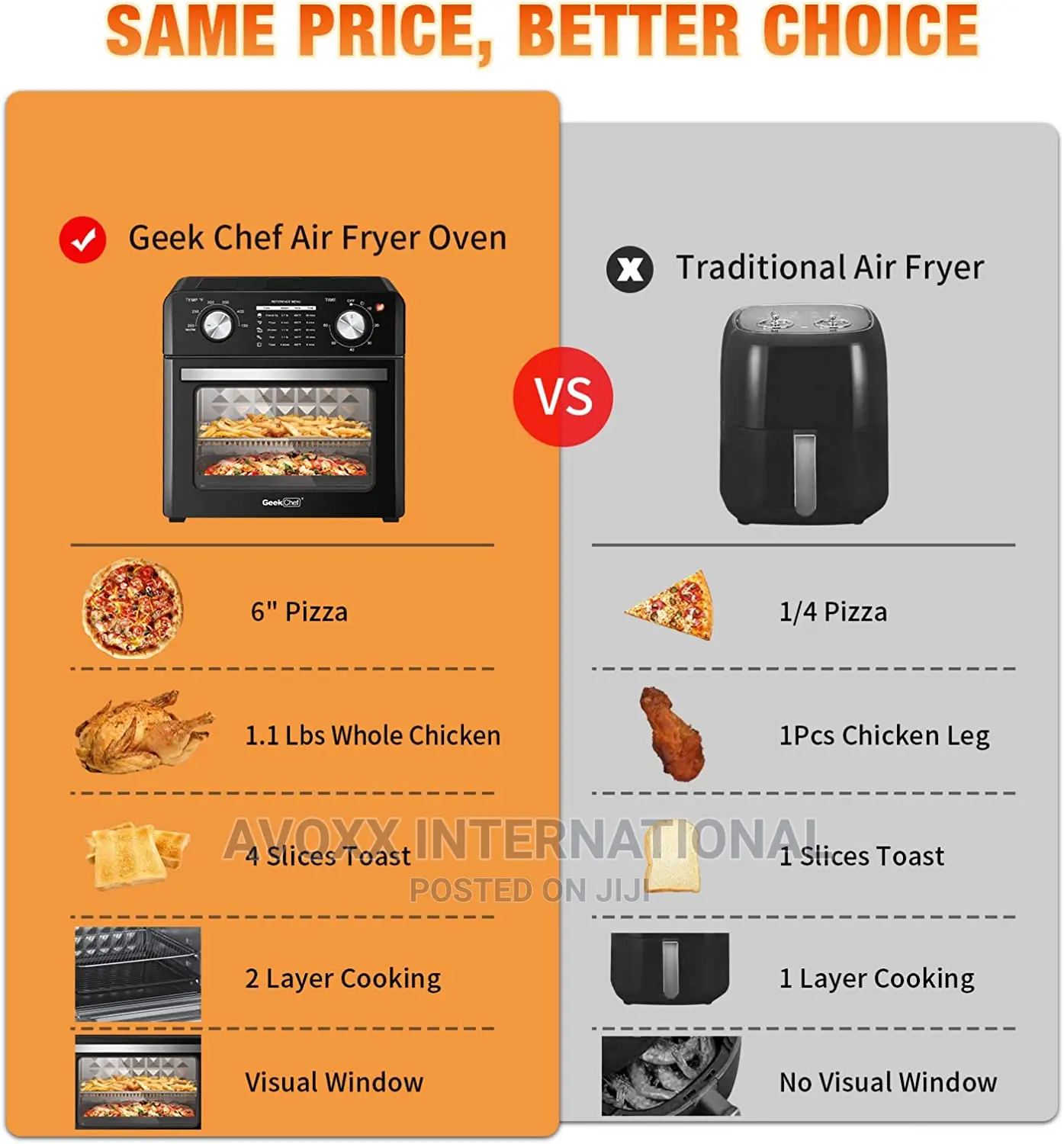 Geek Chef Air Fryer 10QT, Countertop Toaster Oven