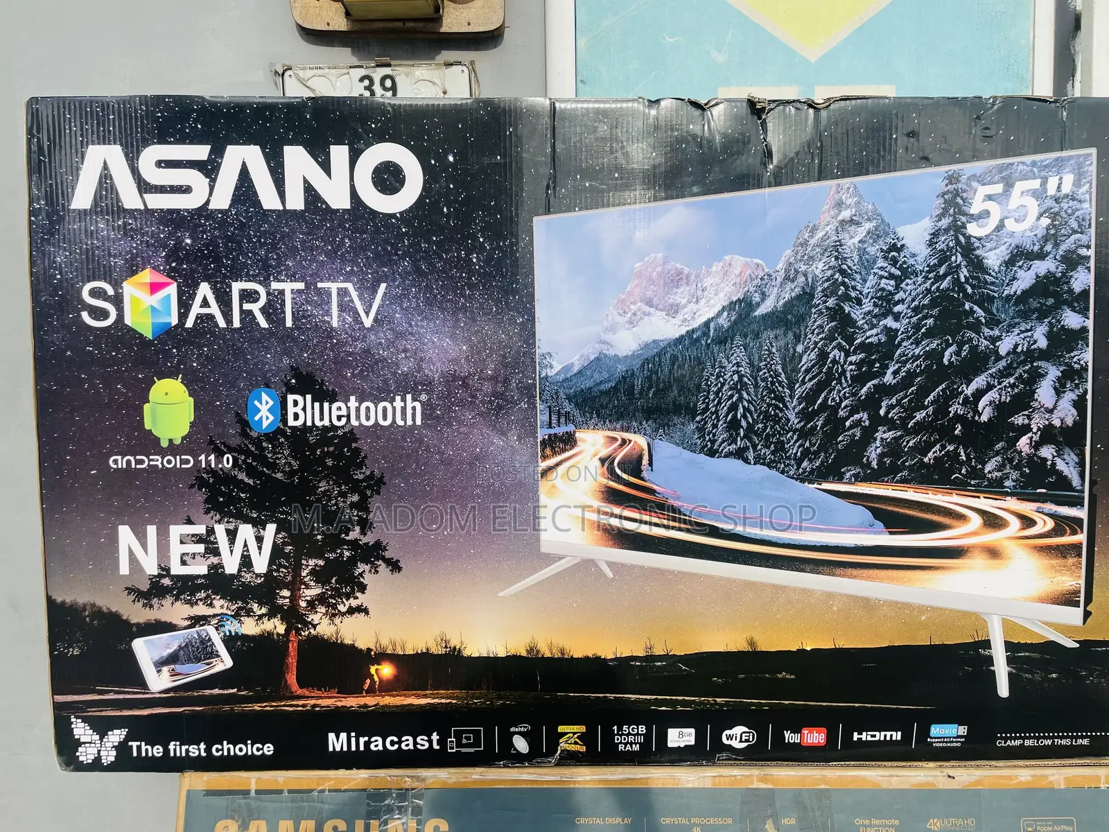 Asano 55” UHD Smart Bluetooth Led Tv + Fre Wall Mount