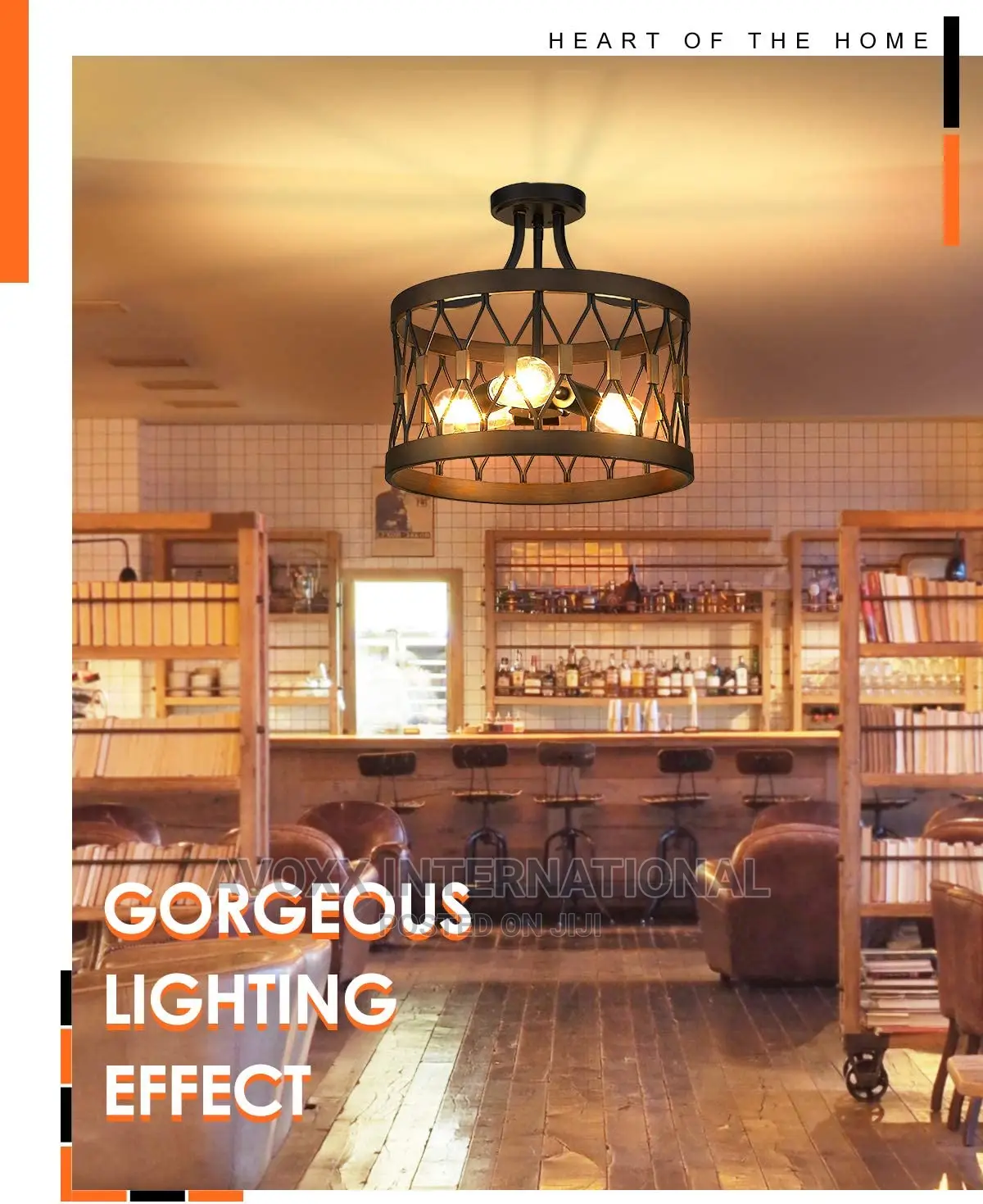Osimir Semi-Flush Mount Ceiling Light, 3-Light Ceiling Light