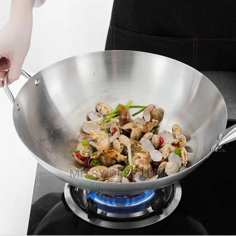 Very Large Stainless Steel Wok
