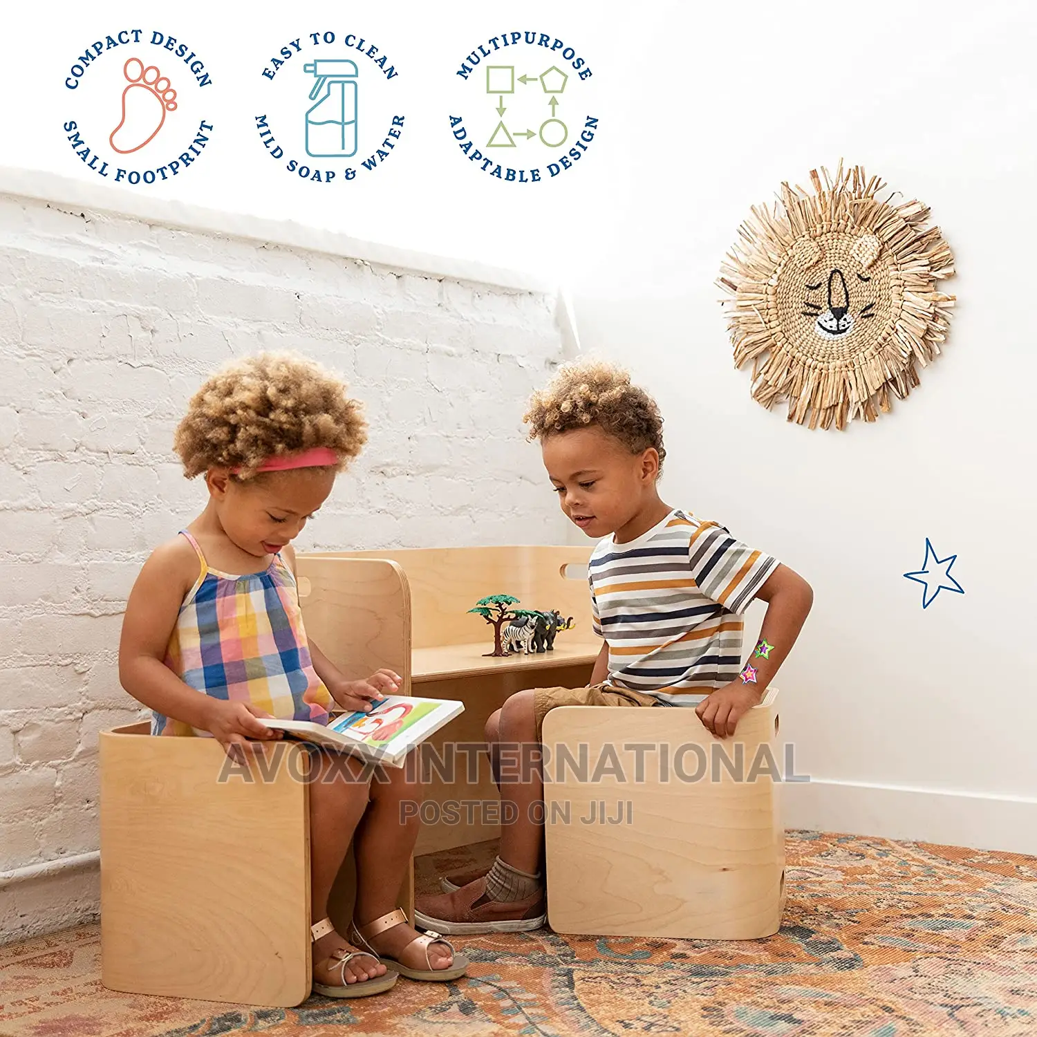 Bentwood Multipurpose Kids Wooden Table And Chair Set