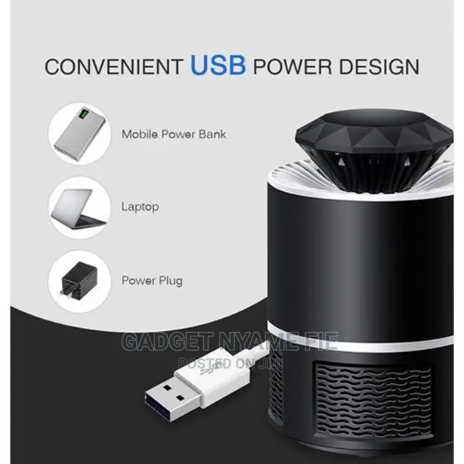 UV Electric USB Mosquito Killer Bug Zapper - Black