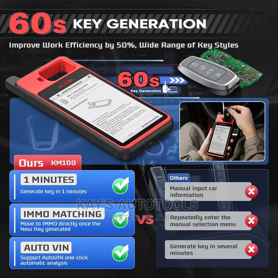 Autel Maxiim Km100 Key Programmer , Key N Chip Generator