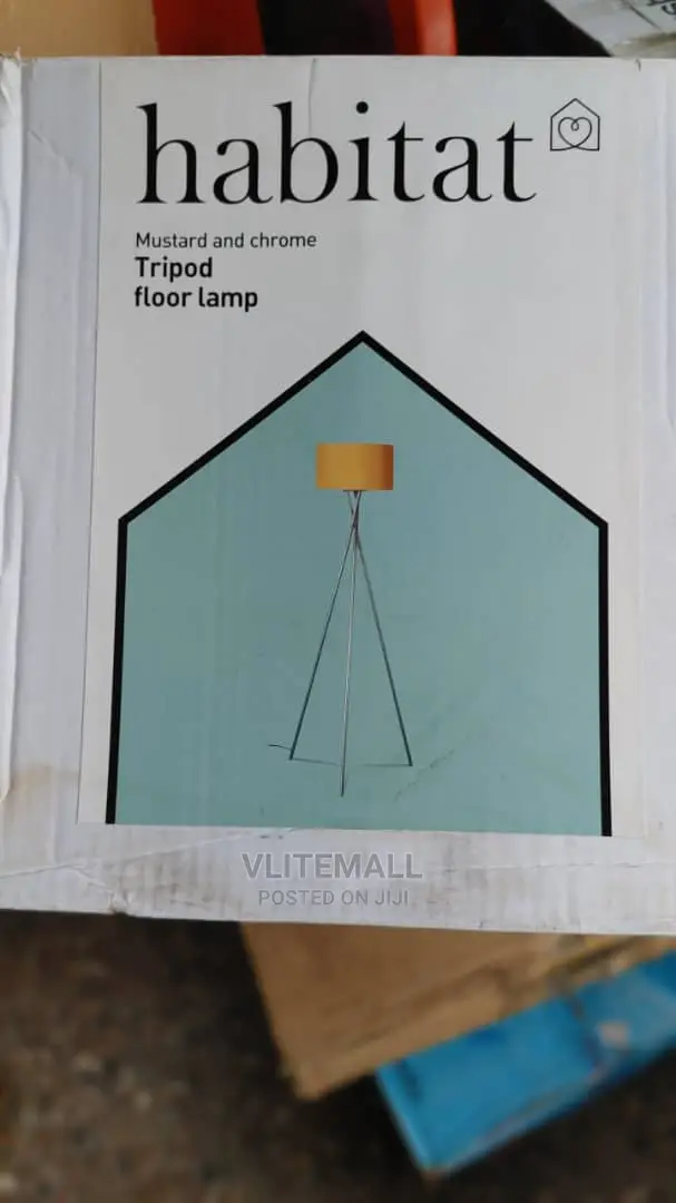 Habitat Tripod Floor Lamp - Mustard and Chrome