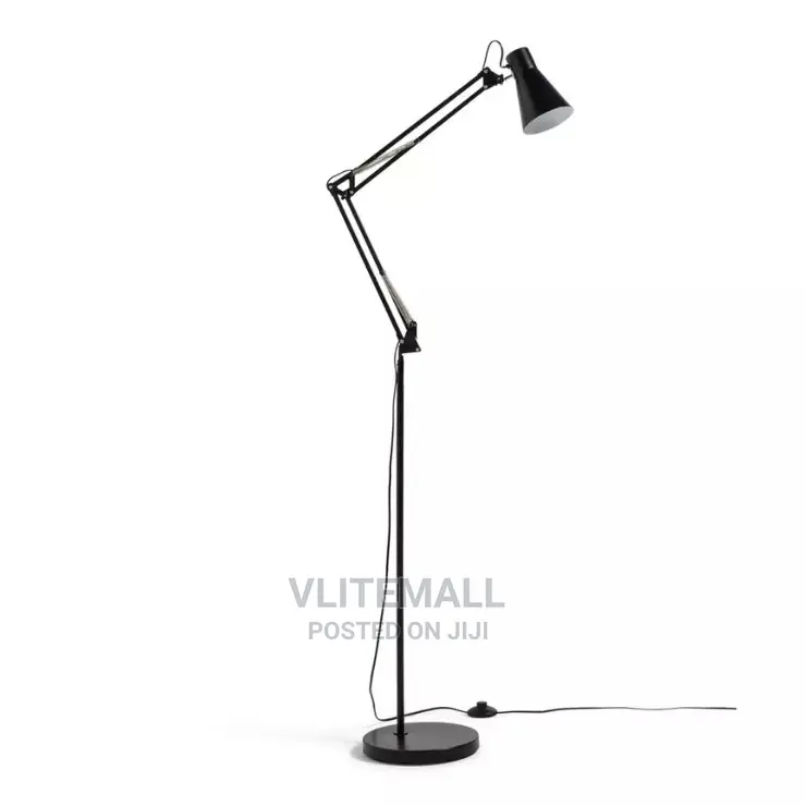 Habitat Swing Arm Floor Lamp - Matt Black