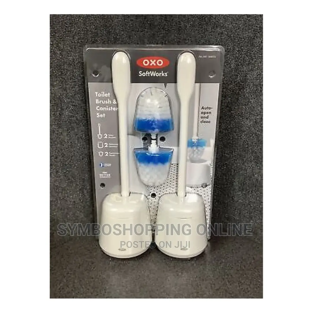 Oxo Toilet Brush Canister Set Two Replacement Brush Heads