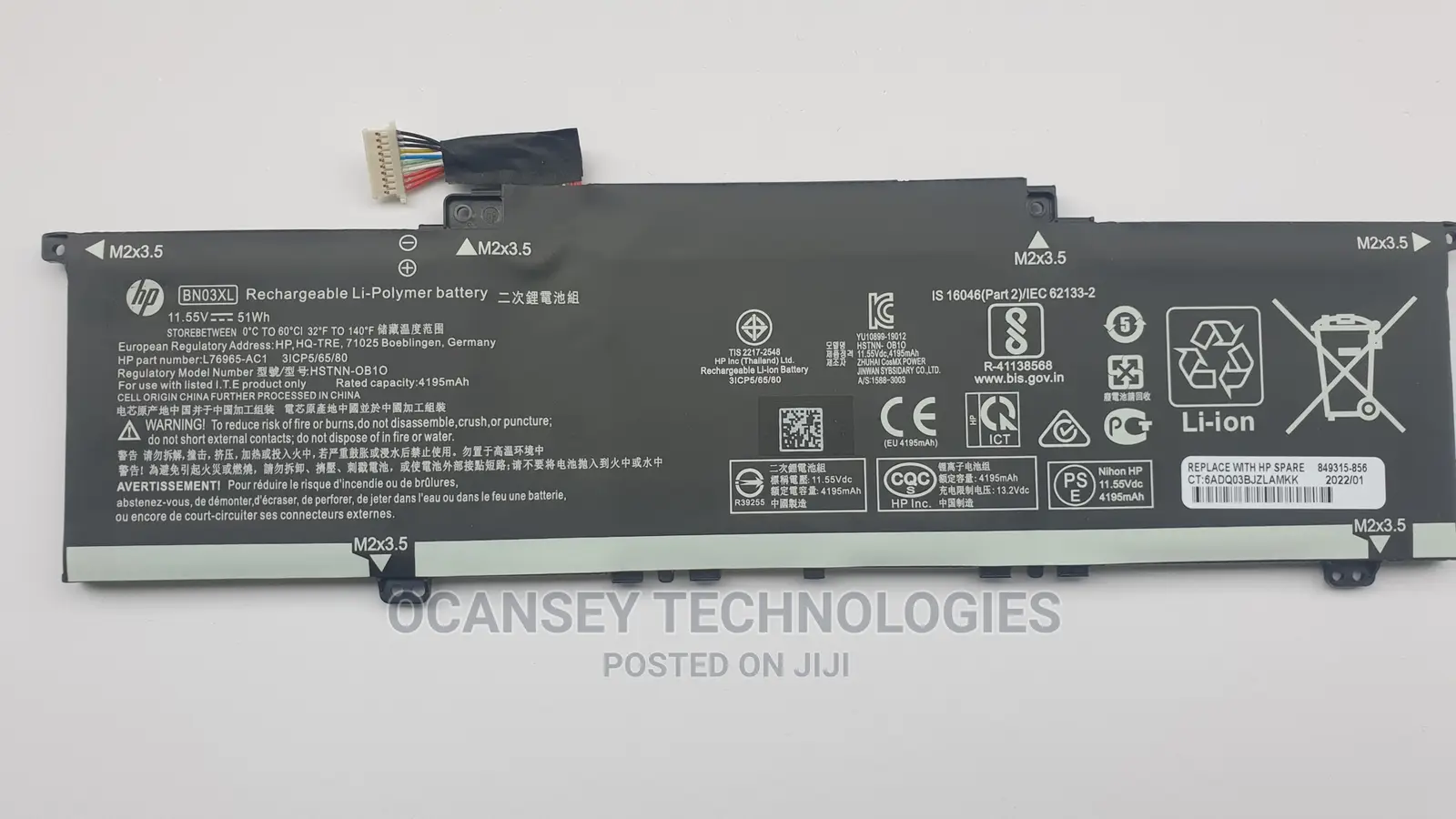 Original Hp Bn03xl Battery for Hp Envy X360 13-Ar 13-Ay