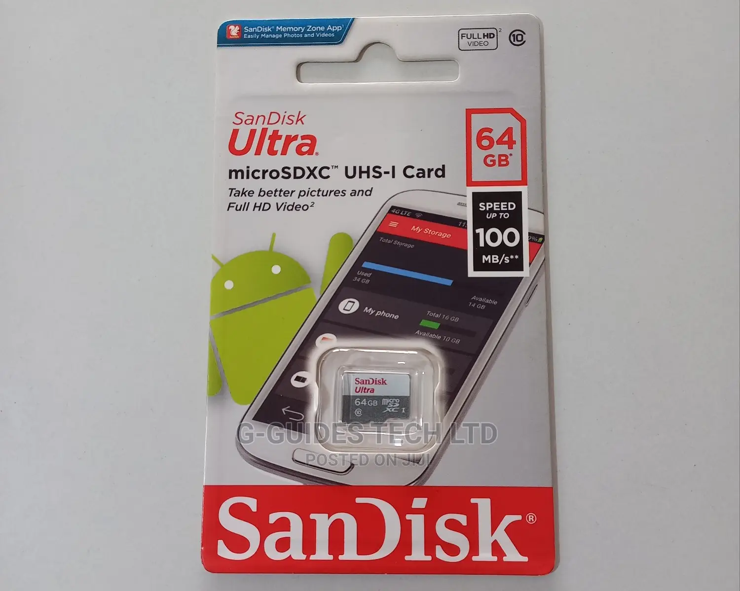 Memory Card Sandisk Ultra Microsd 64gb 100mb