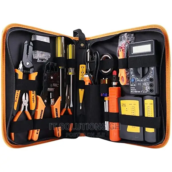 Network Tool Kit Set of 17 Ethernet Cable Crimper Punch Down