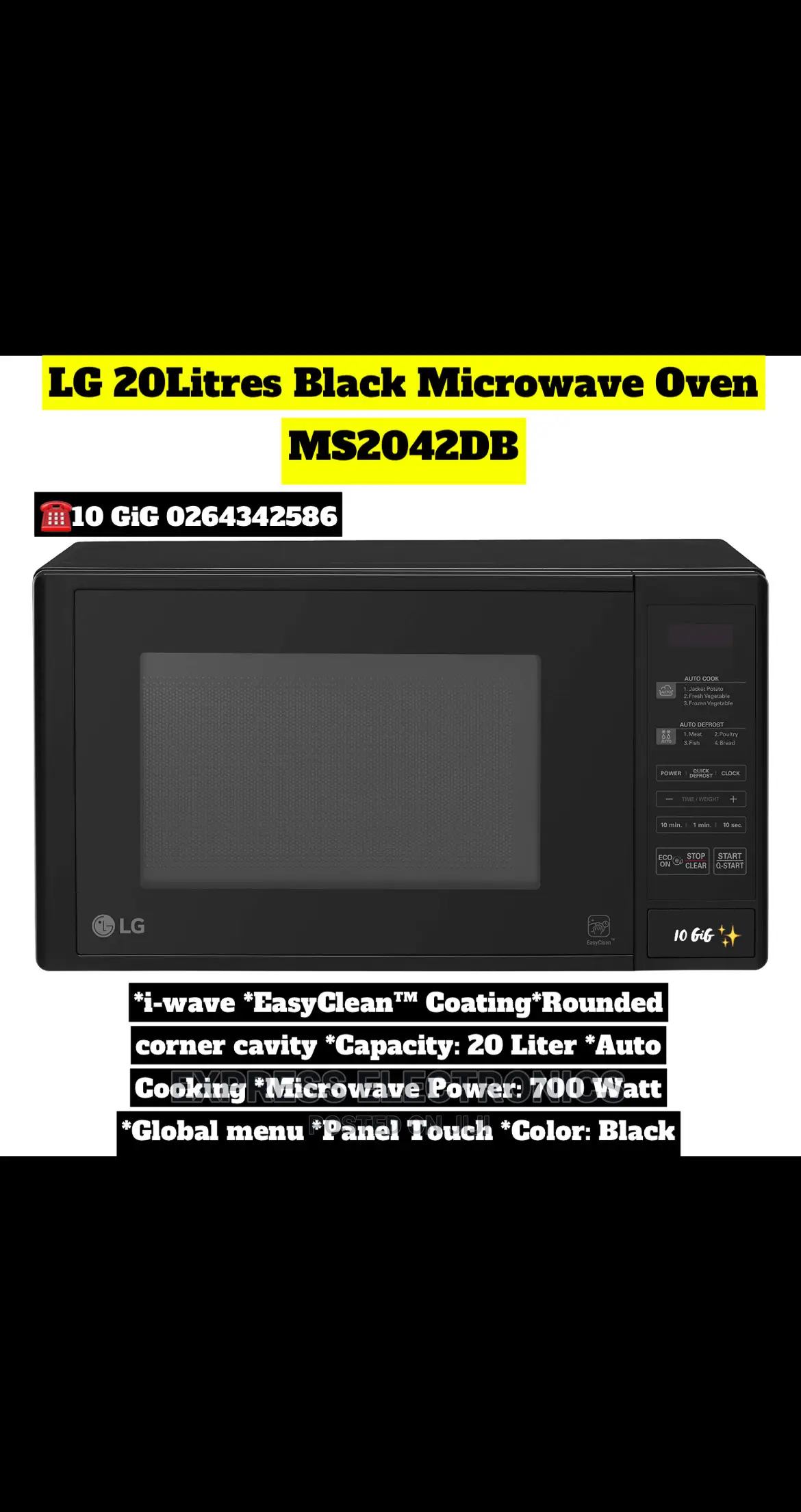 Ms2042db 20l Black Microwave Oven and Gill