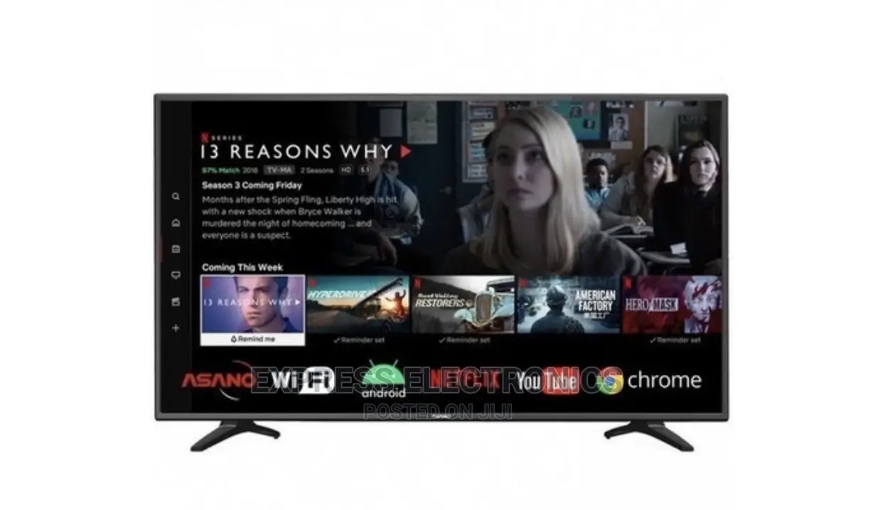 43”Asano UHD LED Smart Android Tv +Free Tv Guard and DSTV
